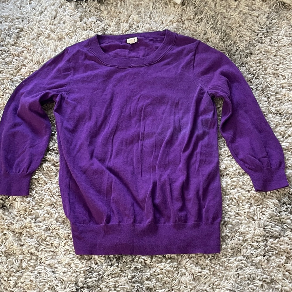 J. Crew Vibrant Purple Crew Neck‎ Sweater